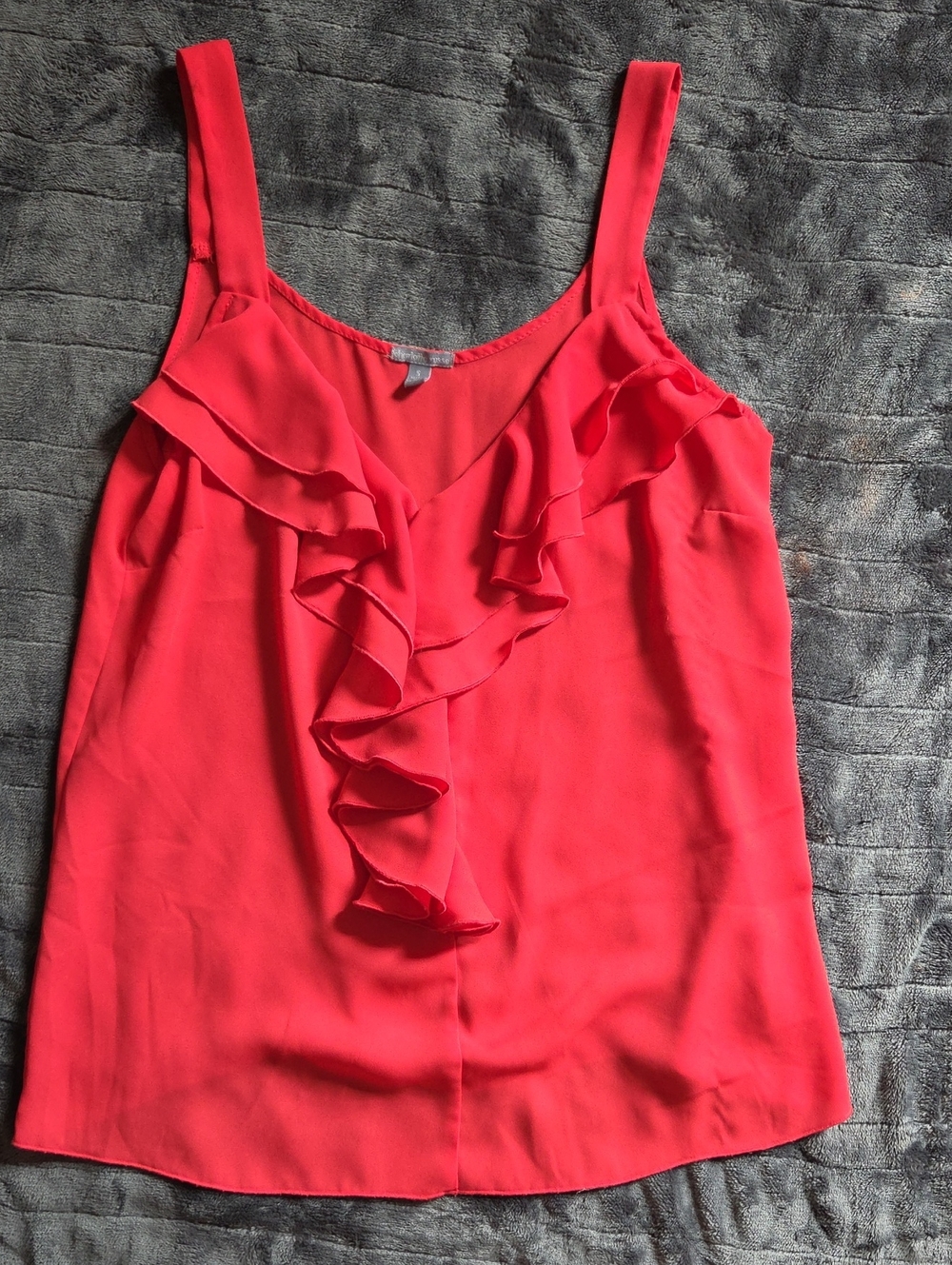 Charlotte Russe Coral Red Ruffle V-Neck Camisole